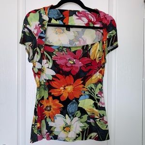 2/$20 Cartise floral square neck bolero collar top